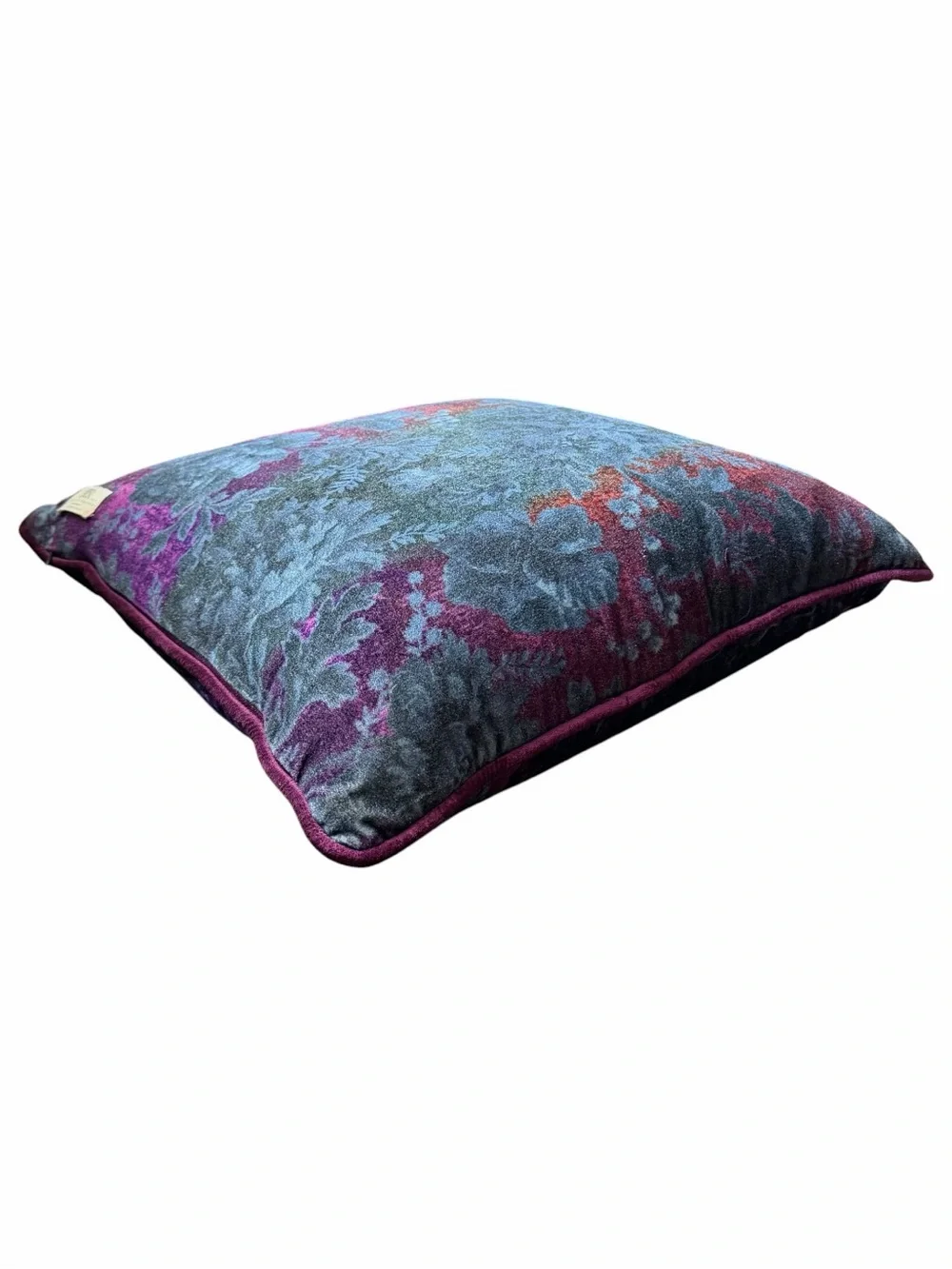 House of Hackney x Anthropologie Velvet Floral Throw Pillow 19x19 Blue Purple